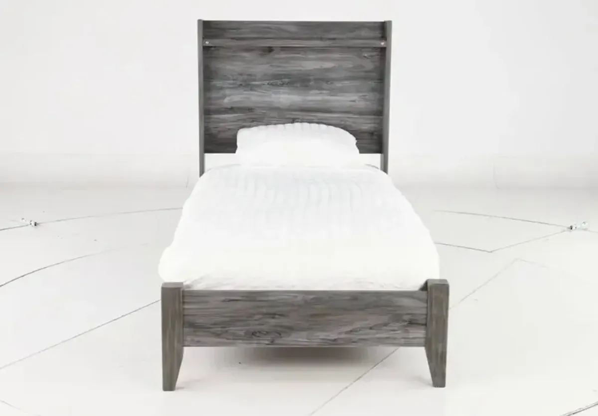 Twila Rustic Smoke Gray Twin Bed