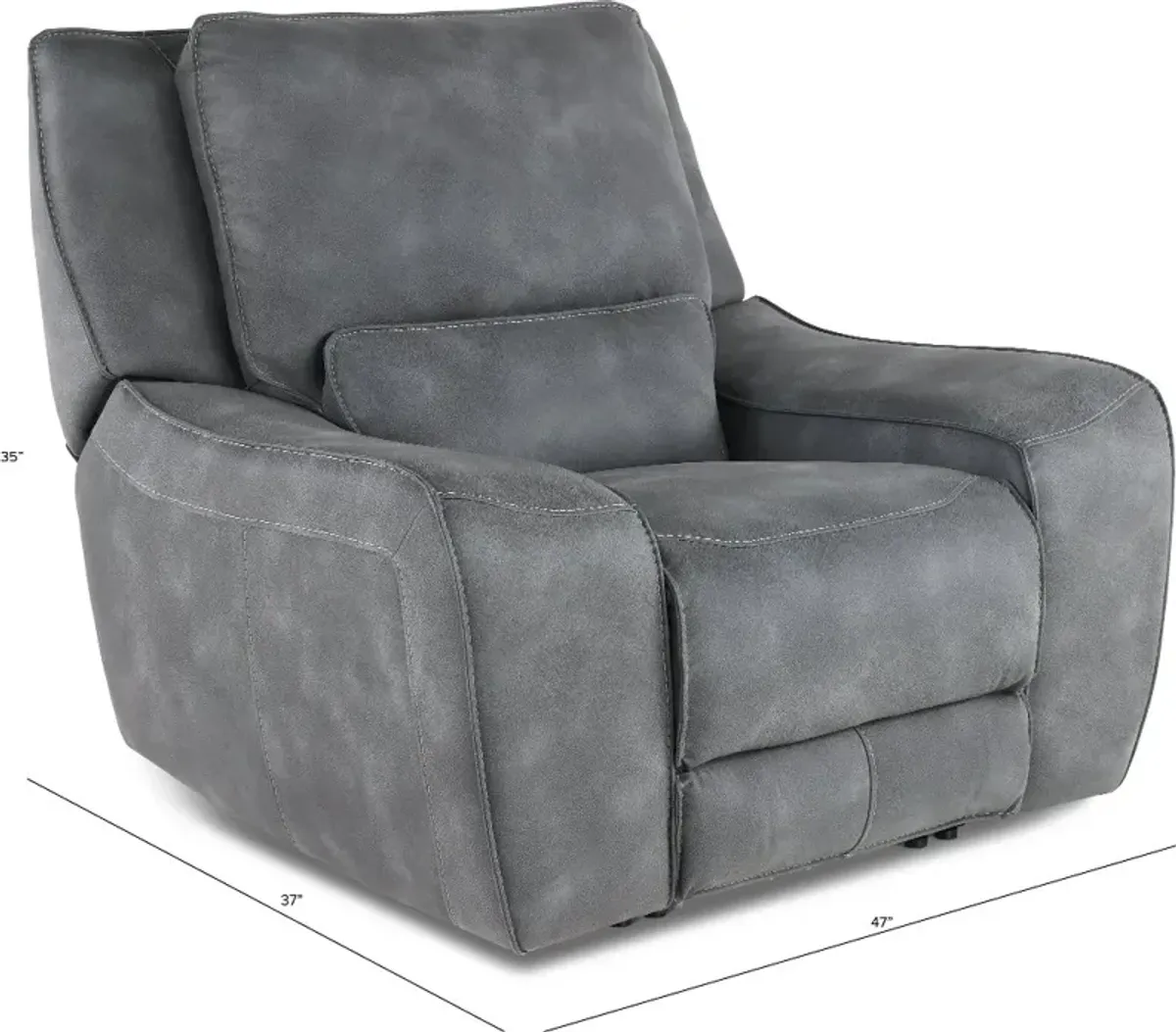 Sauvage Cobalt Power Recliner with Power Headrest