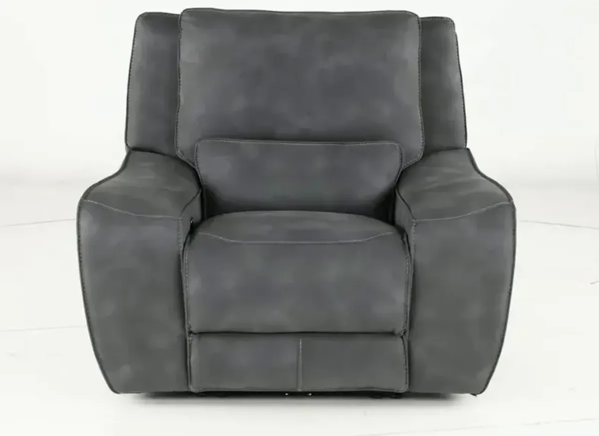 Sauvage Cobalt Power Recliner with Power Headrest