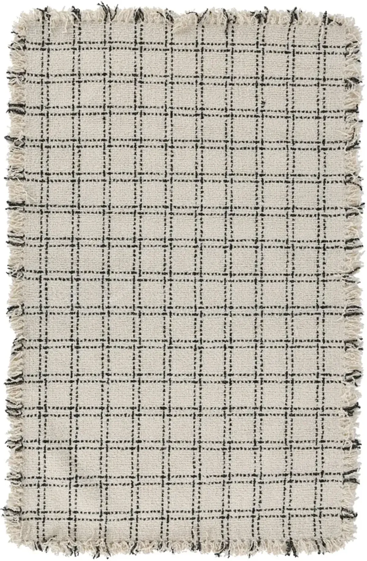 Bradbury 9 x 12 Ivory Wool Checkered Area Rug