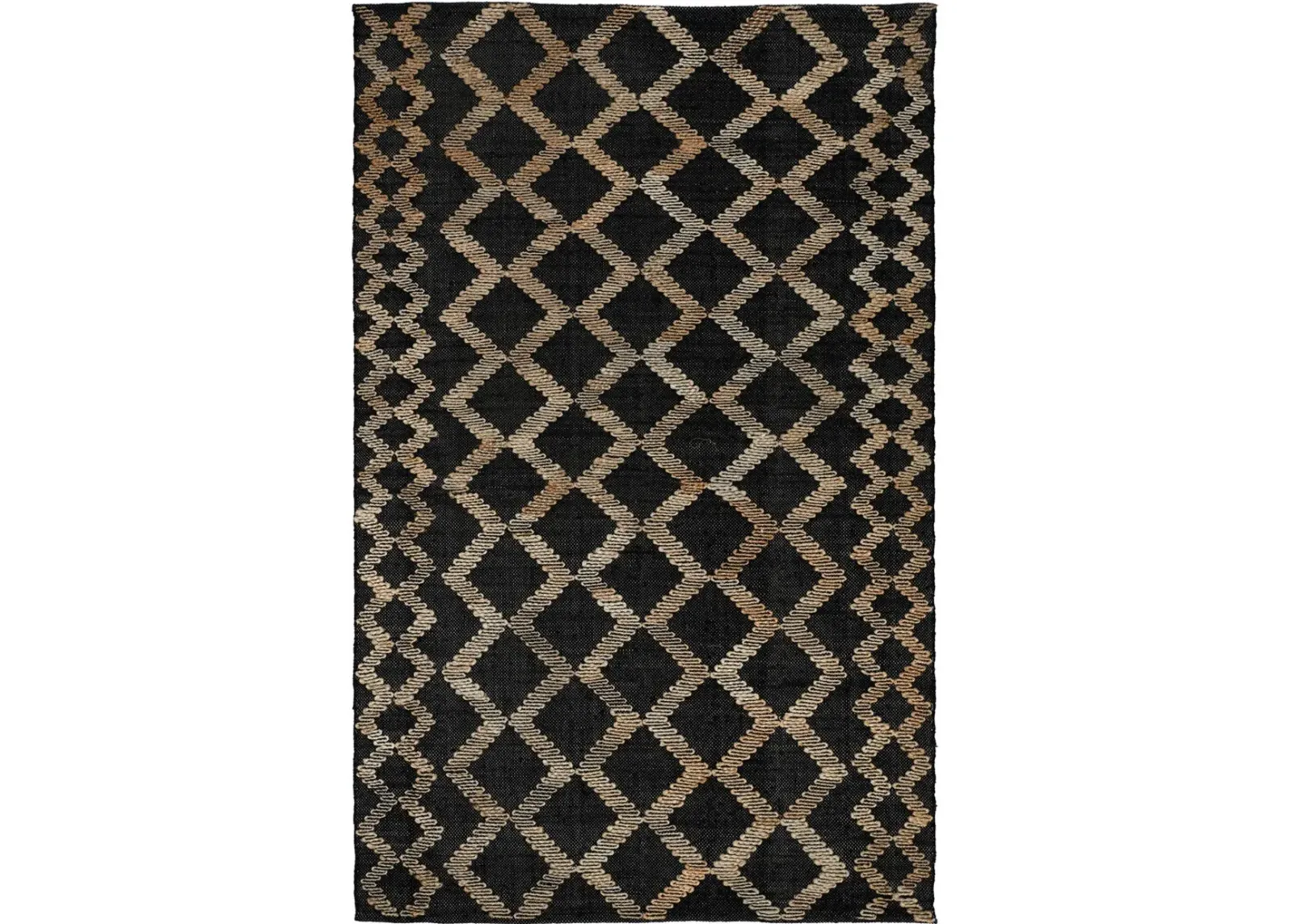 Gobi 5 x 8 Natural Black Area Rug