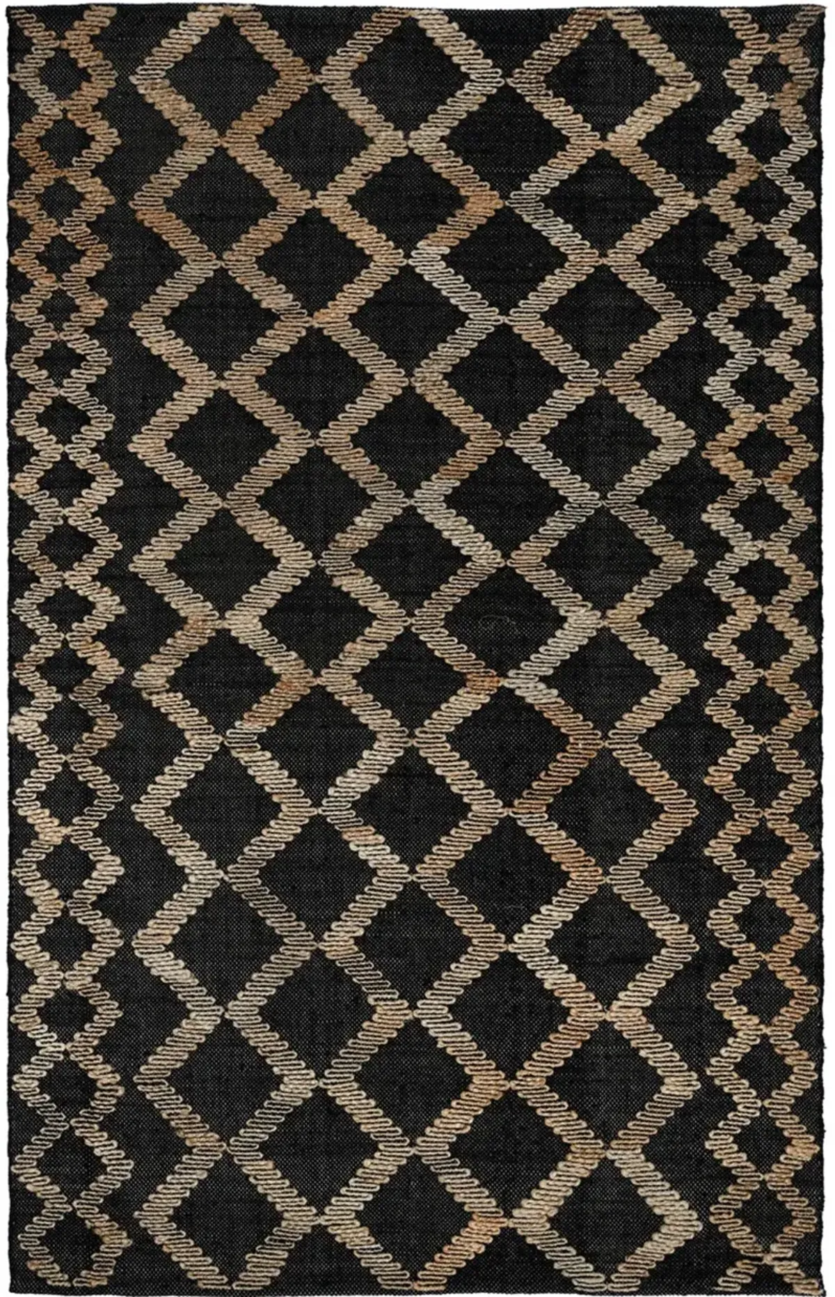 Gobi 5 x 8 Natural Black Area Rug