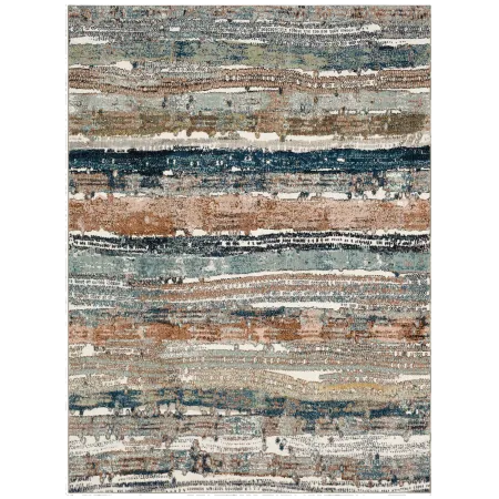 Epiphany 8 x 10 Blue Color Waves Area Rug