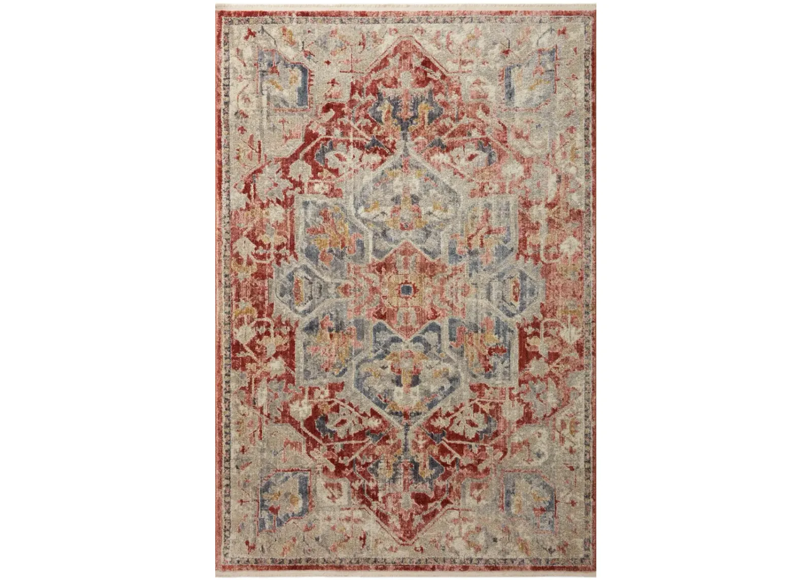 Janey 5 x 8 Garnet Multi Area Rug