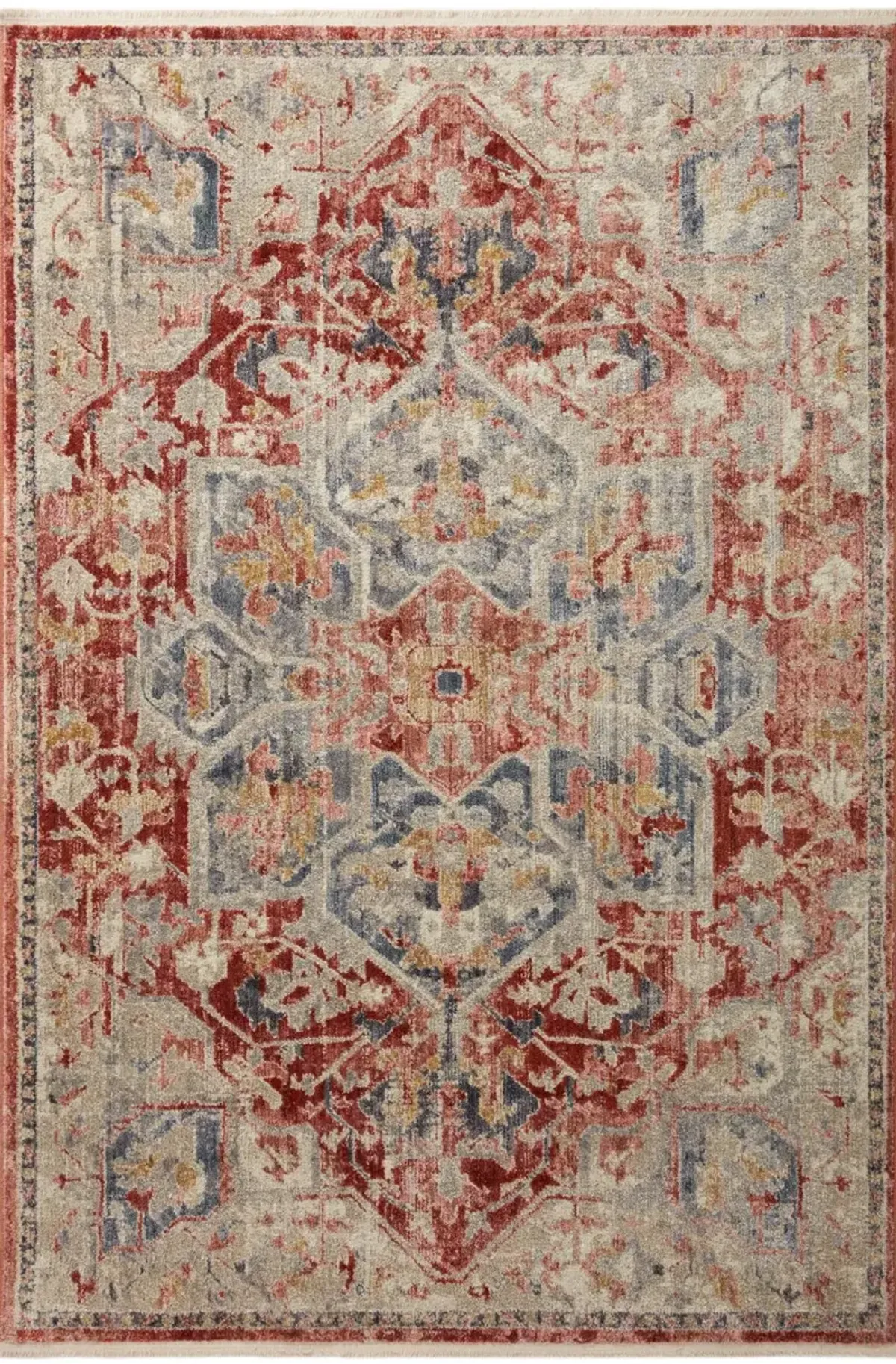 Janey 5 x 8 Garnet Multi Area Rug