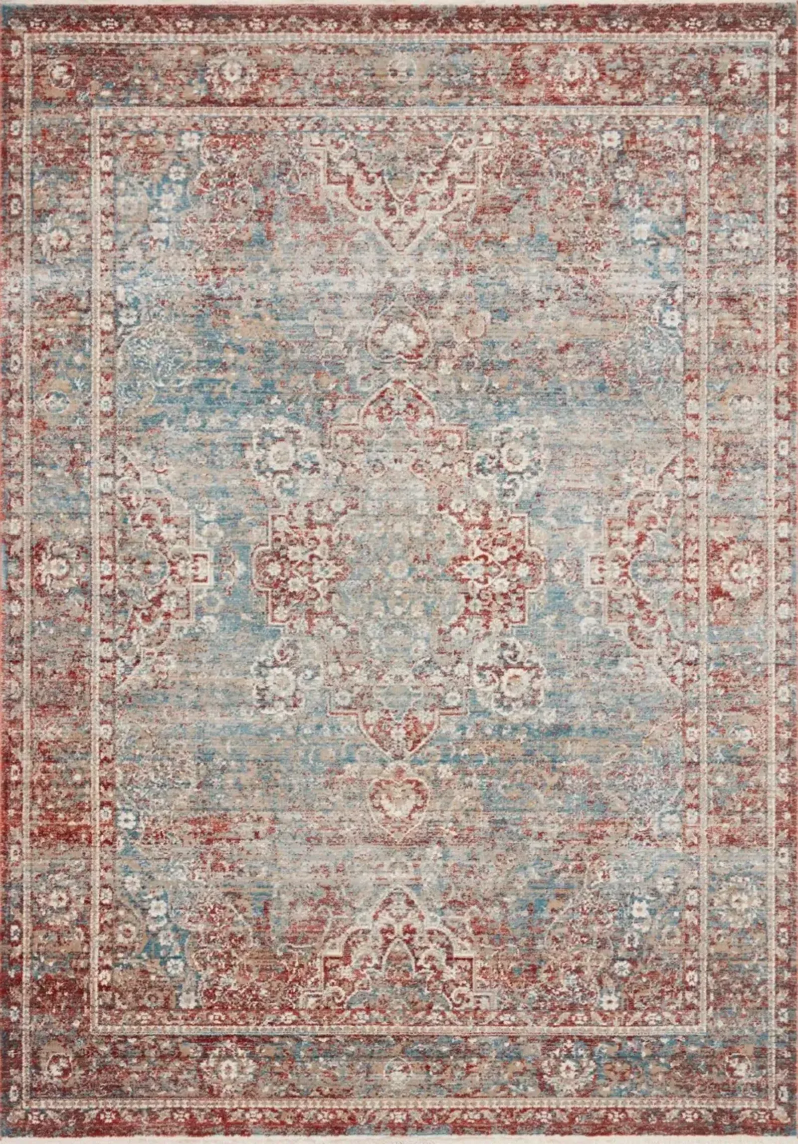 Elise 5 x 8 Sky Red Area Rug