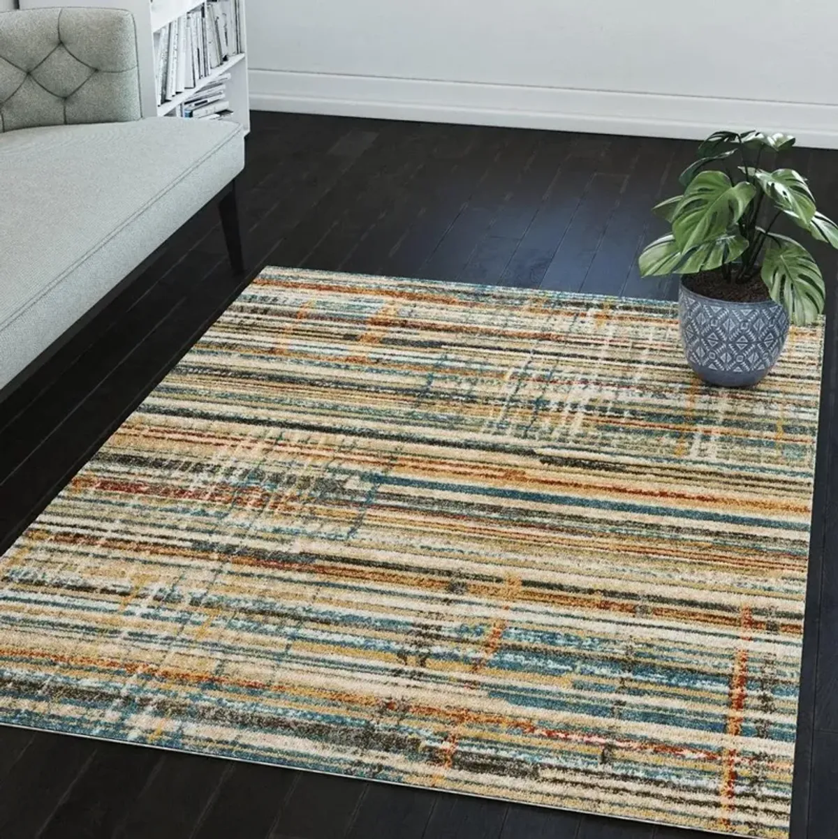 Karma 5 x 8 Transitional Multicolor Area Rug