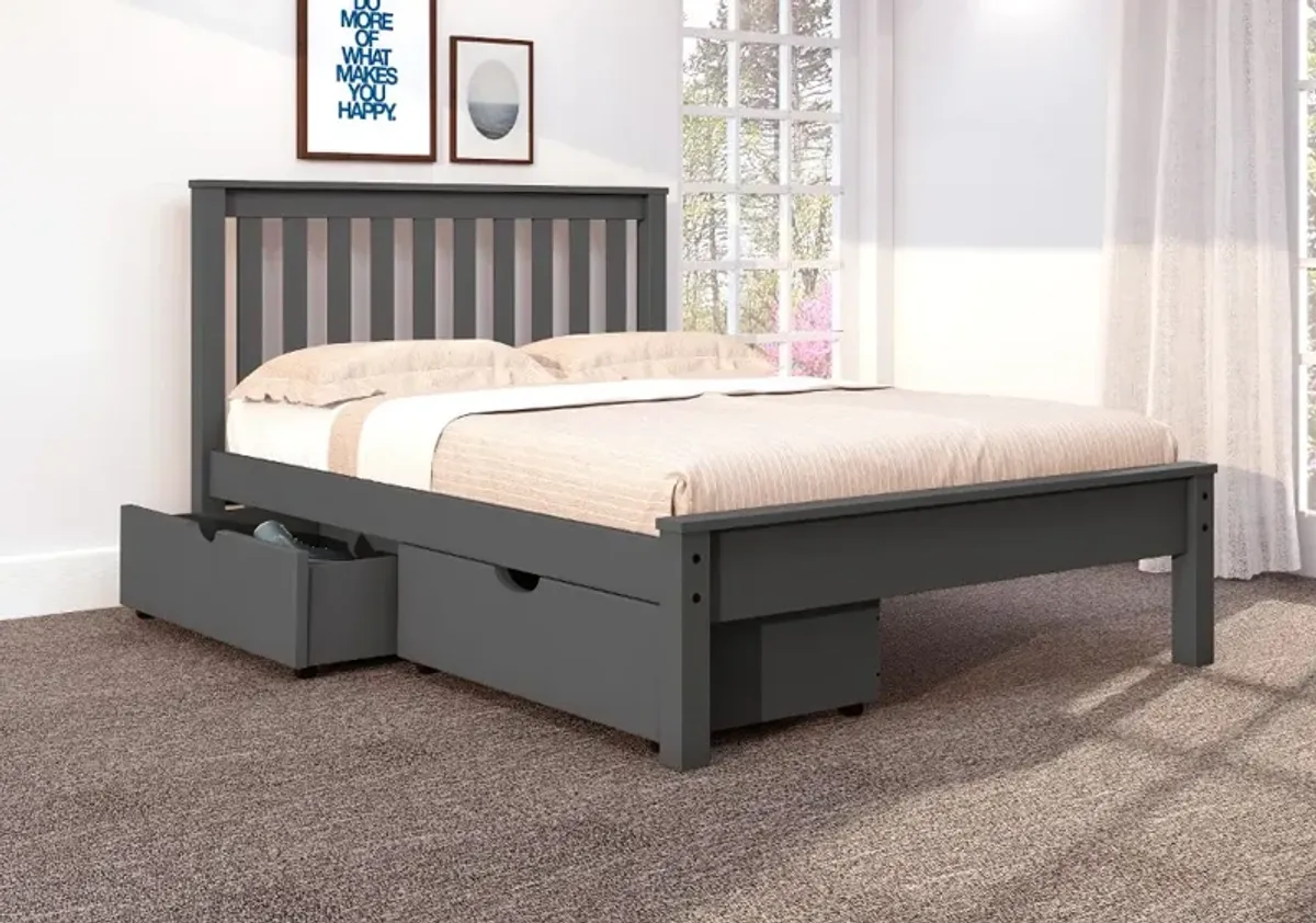 Carson Dark Gray Full Bed with Dual Underbed Drawers