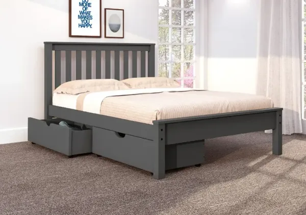 Carson Dark Gray Full Bed with Dual Underbed Drawers