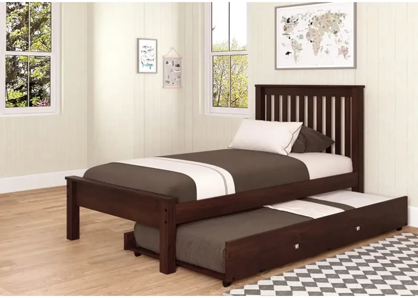 Carson Cappuccino Twin Bed with Trundle