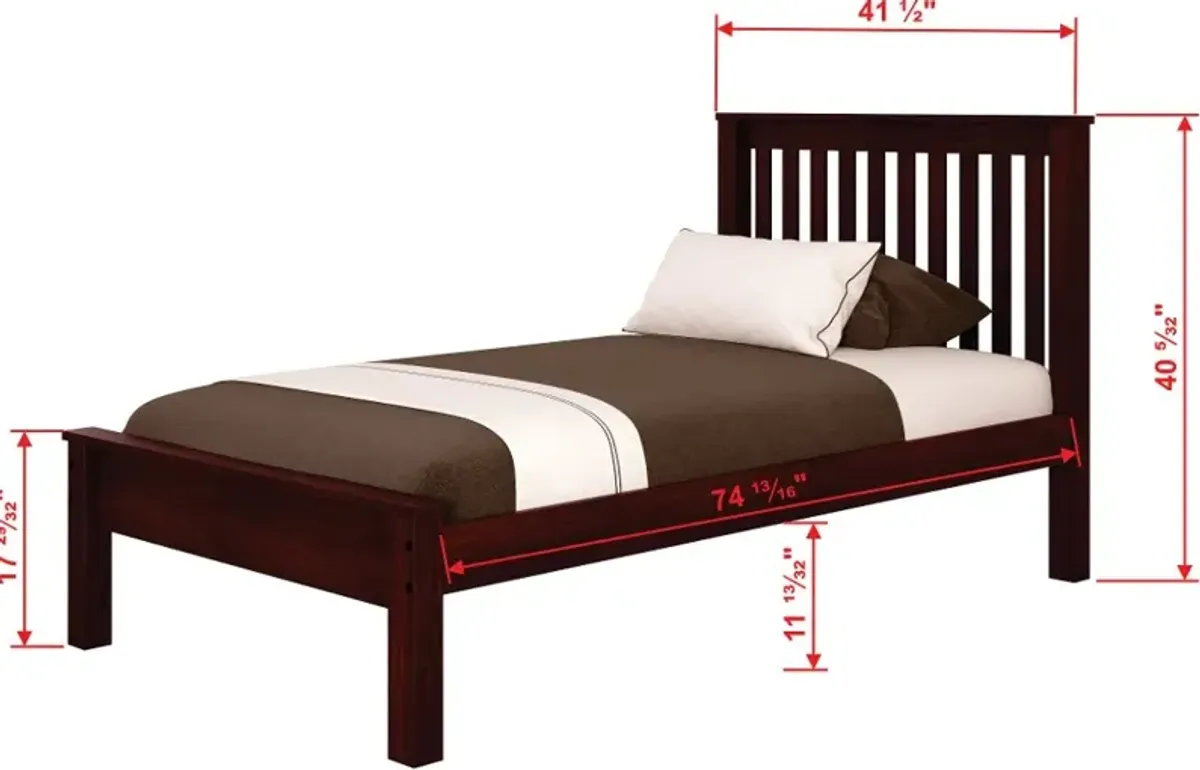 Carson Cappuccino Twin Bed with Dual Underbed Drawers