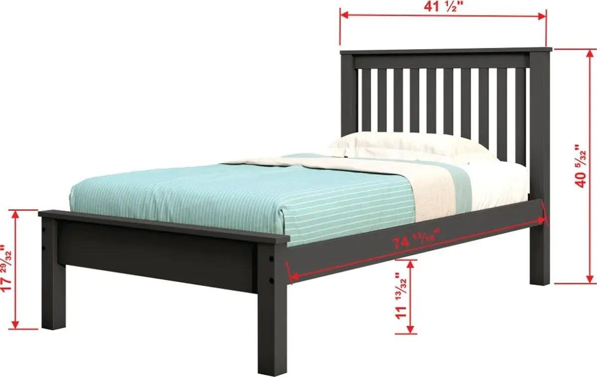 Carson Dark Gray Twin Bed