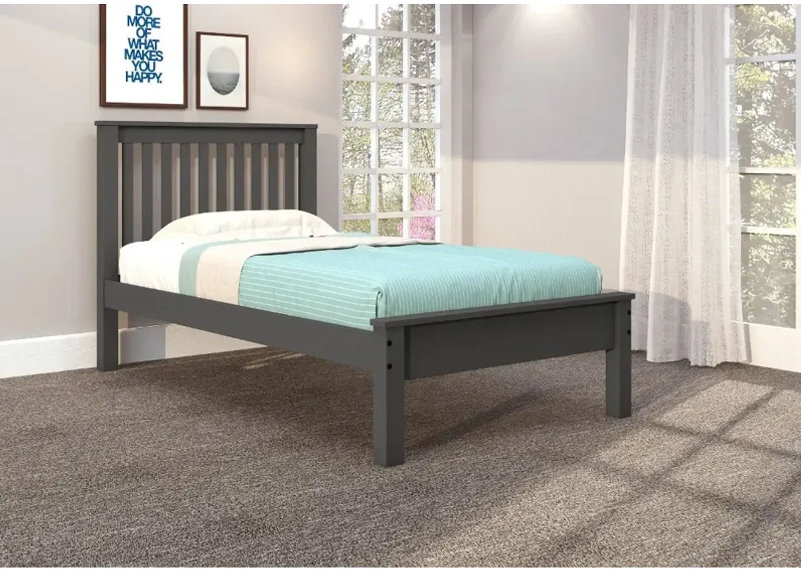 Carson Dark Gray Twin Bed