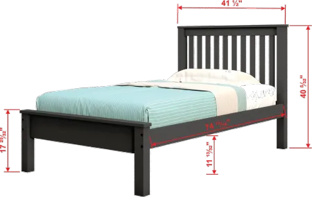 Carson Dark Gray Twin Bed with Trundle
