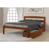 Sierra Light Espresso Full Bed with Dual Underbed Drawers