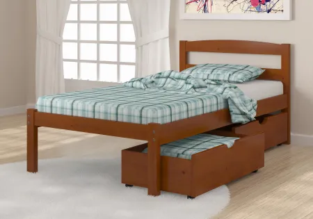 Sierra Light Espresso Twin Bed with Dual Underbed Drawers