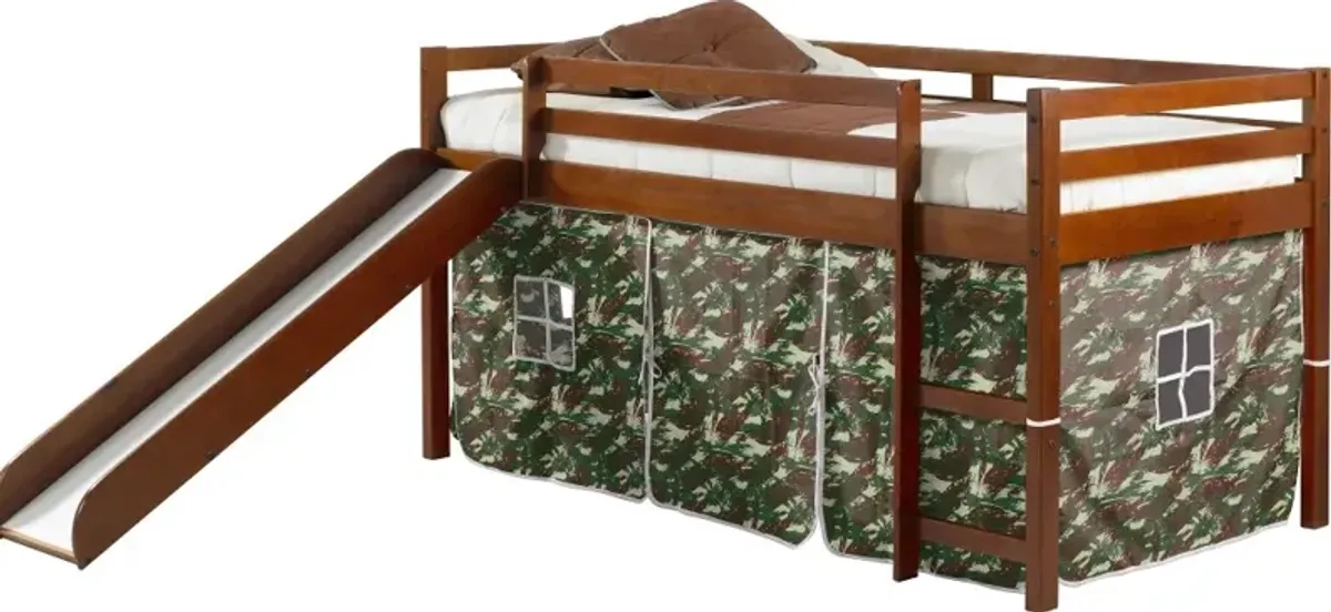 Haven Light Espresso Twin Bed with Camo Tent