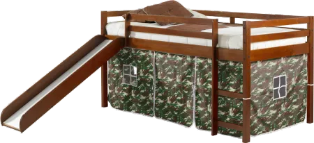 Haven Light Espresso Twin Bed with Camo Tent