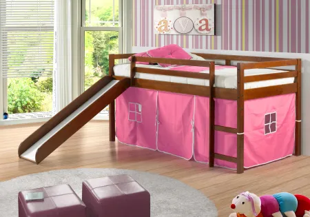 Haven Light Espresso Twin Bed with Pink Tent