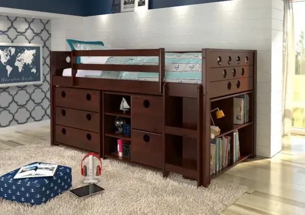 Boston Cappuccino Twin Loft Bed