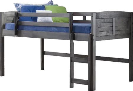 Louver Antique Gray Twin Loft Bed