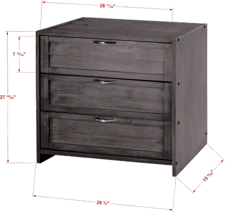 Louver Antique Gray 3-Drawer Chest