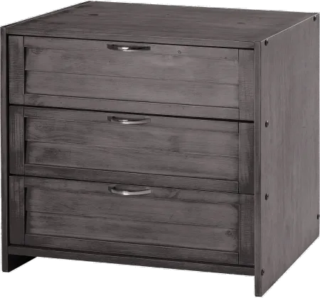 Louver Antique Gray 3-Drawer Chest