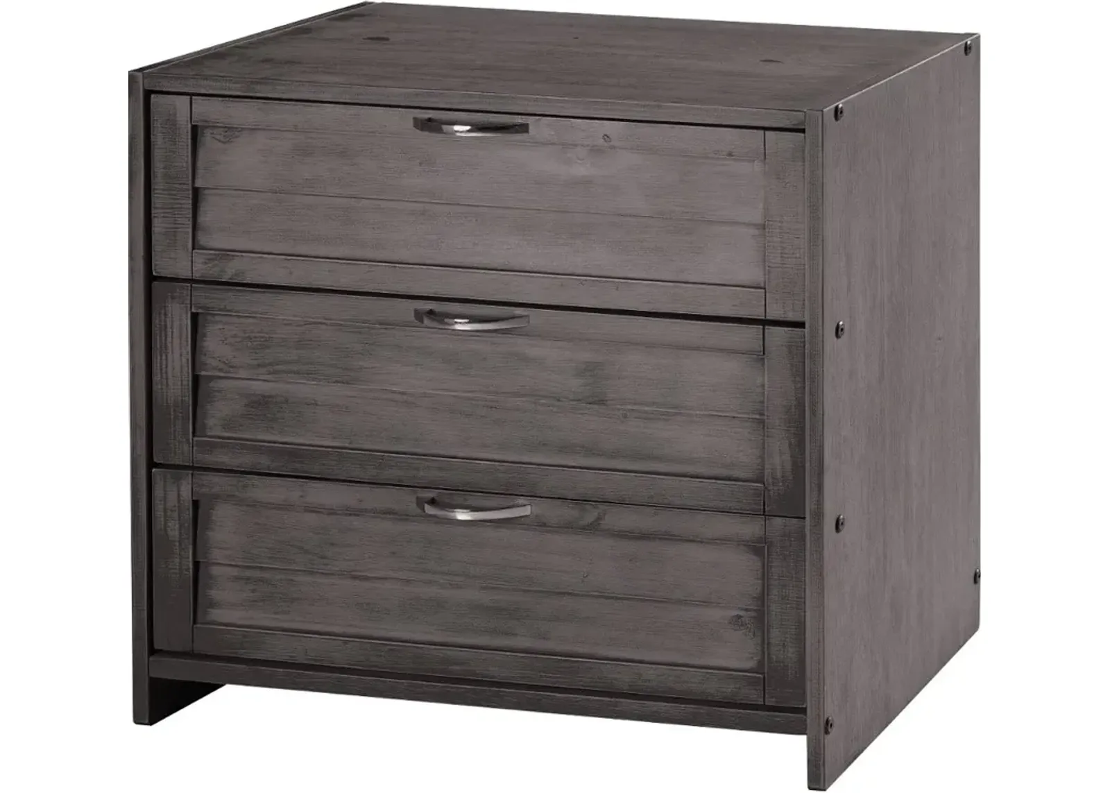 Louver Antique Gray 3-Drawer Chest