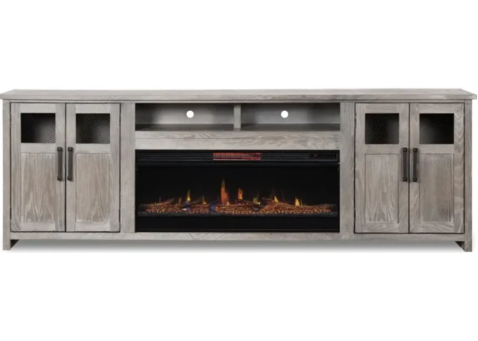 Maison Driftwood Gray Electric Fireplace TV Stand