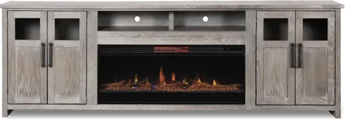 Maison Driftwood Gray Electric Fireplace TV Stand