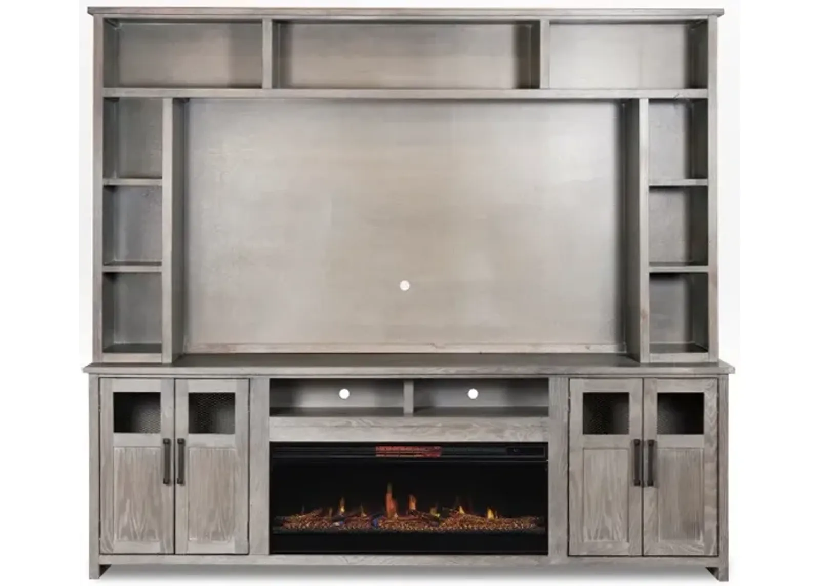 Maison Driftwood Gray Electric Fireplace Entertainment Center