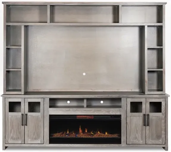 Maison Driftwood Gray Electric Fireplace Entertainment Center