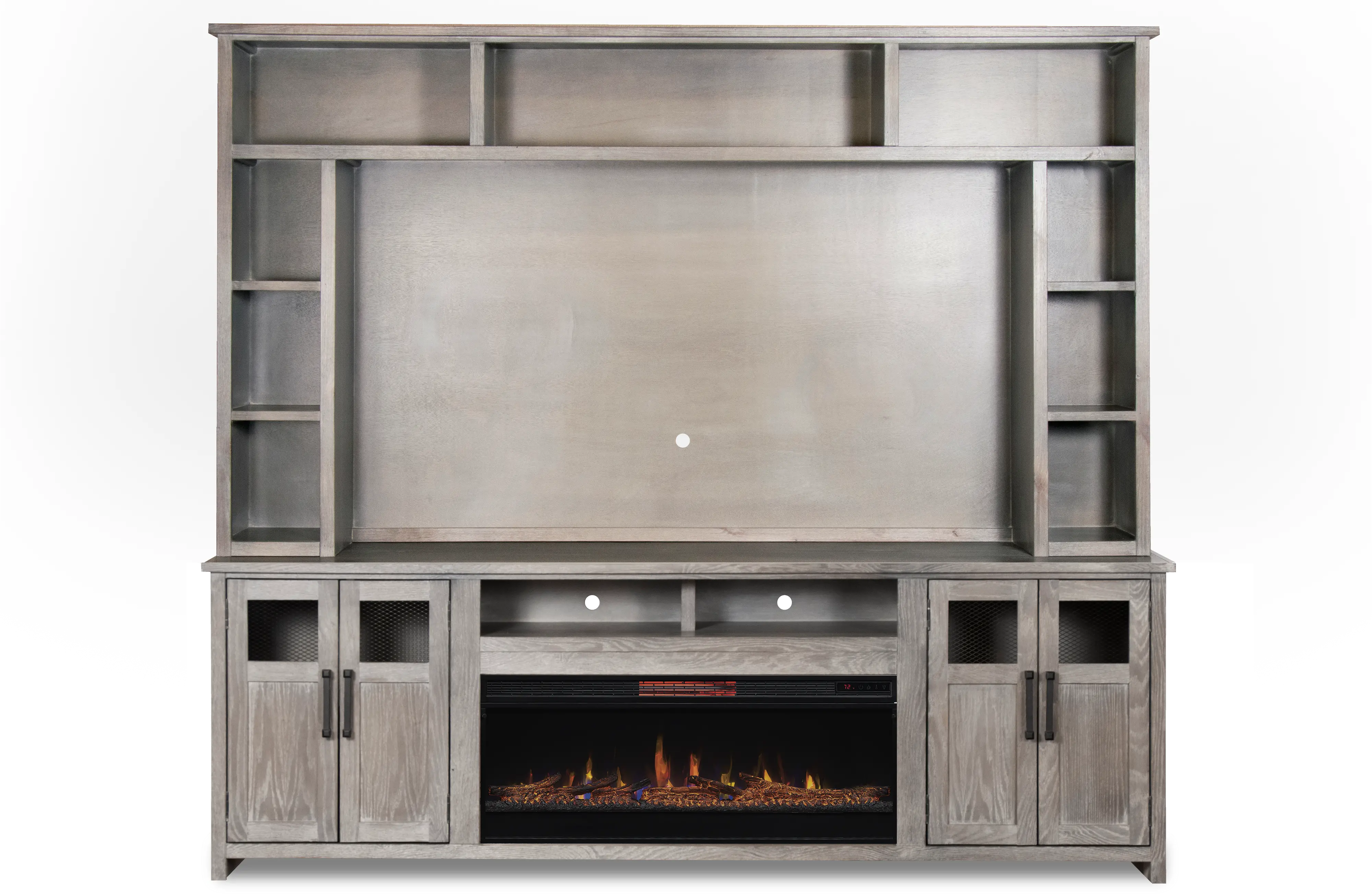 Maison Driftwood Gray Electric Fireplace Entertainment Center