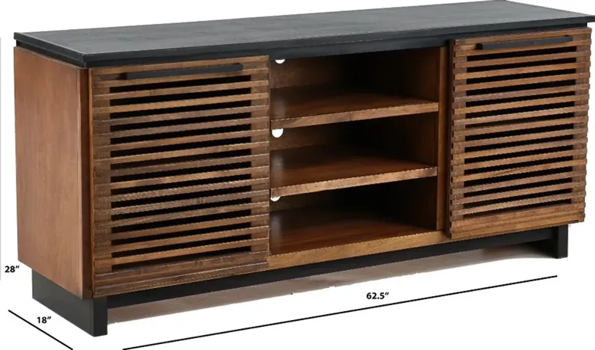 Graceland Bourbon and Black 63" TV Stand