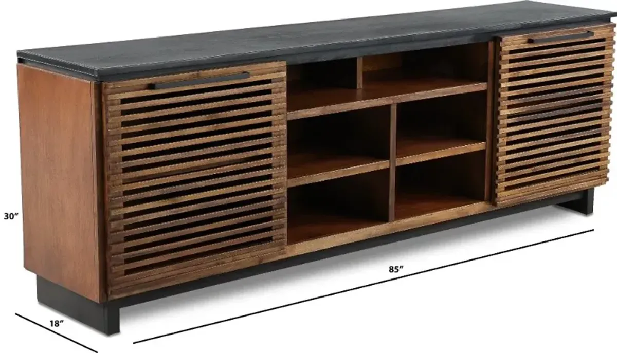 Graceland Bourbon and Black 85" TV Stand