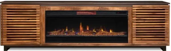 Graceland Brown and Black 86" Fireplace TV Stand