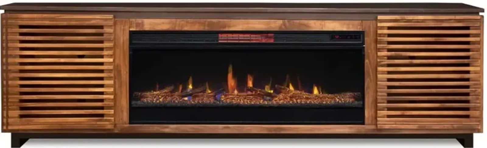 Graceland Bourbon and Black 86" Fireplace TV Stand