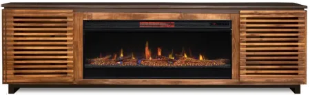 Graceland Bourbon and Black 86" Fireplace TV Stand