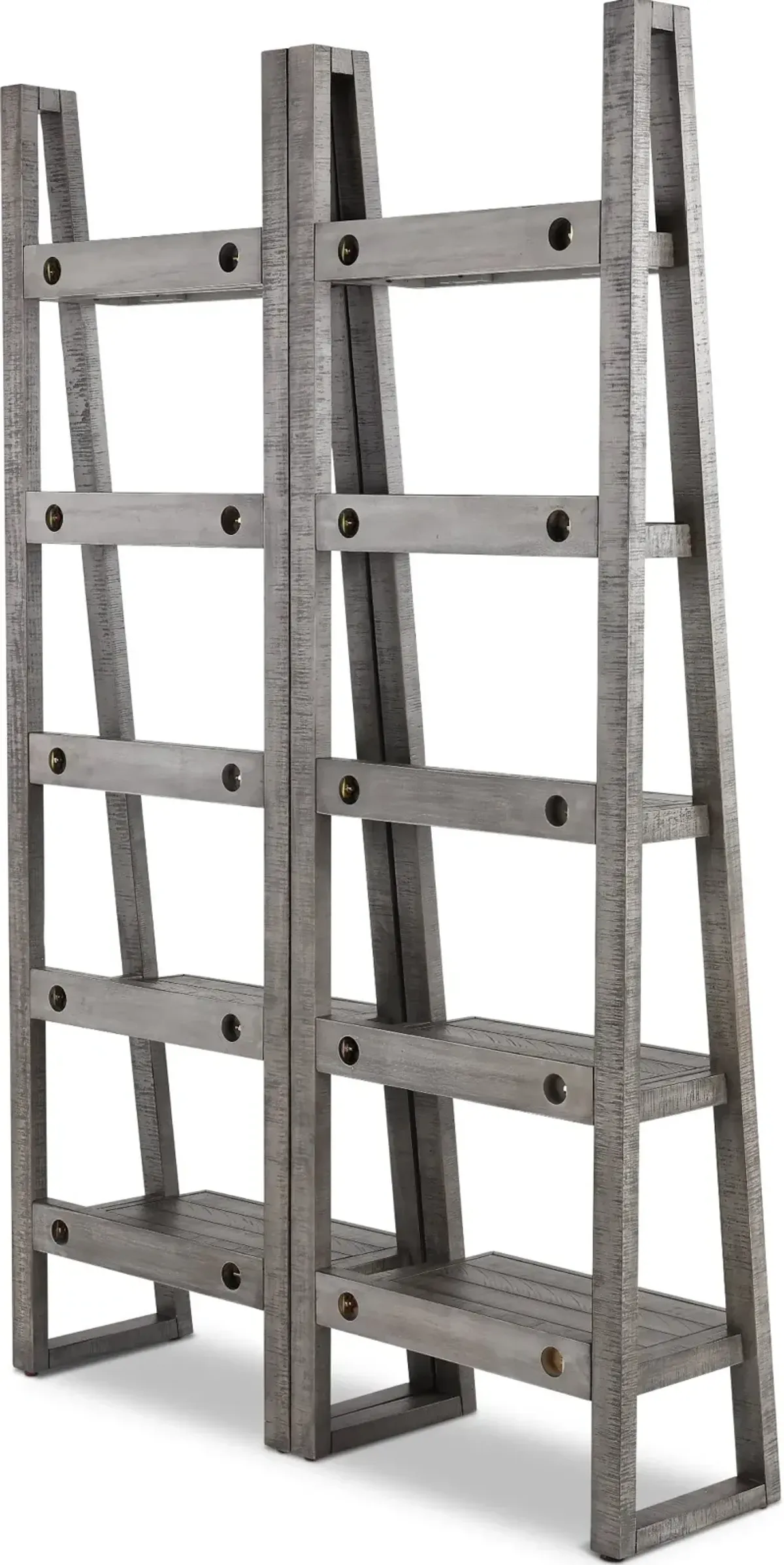 Tustin Stone Gray Set of Etagere Bookcases