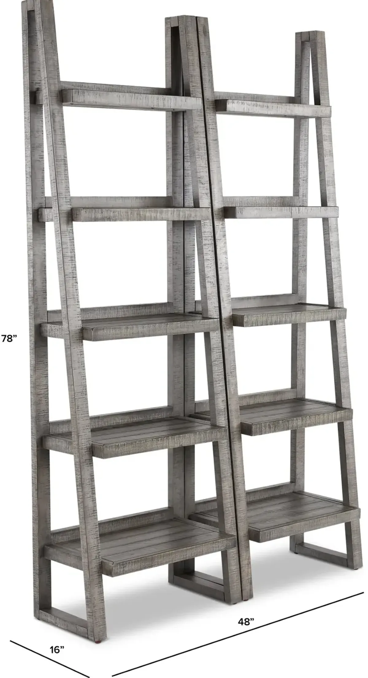 Tustin Stone Gray Set of Etagere Bookcases