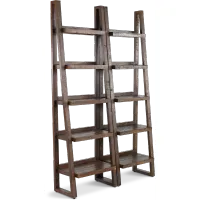 Tustin Tobacco Brown Set of Etagere Bookcases