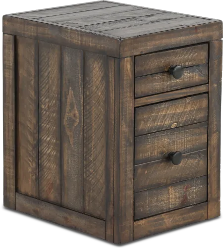 Tustin Tobacco Brown Rolling Filing Cabinet