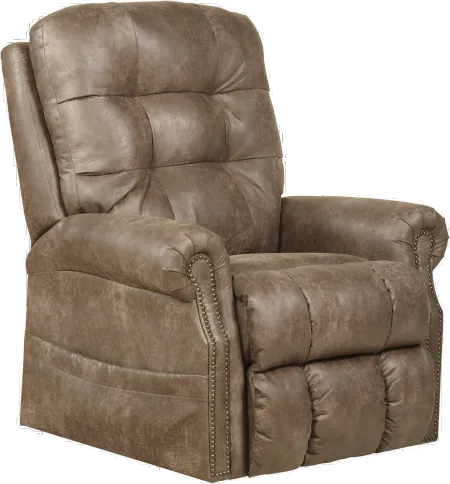 Ramsey Light Brown Power Lift Recliner with Massage and Heat