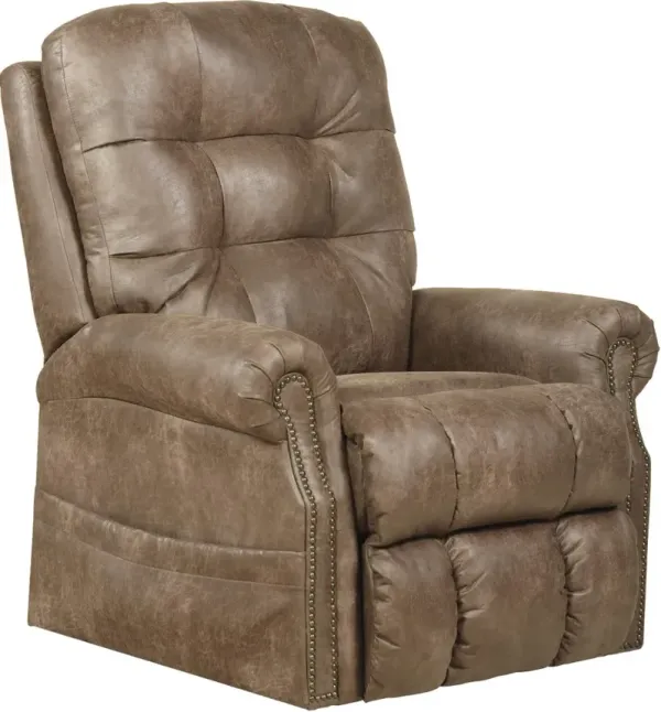 Ramsey Light Brown Power Lift Recliner with Massage and Heat