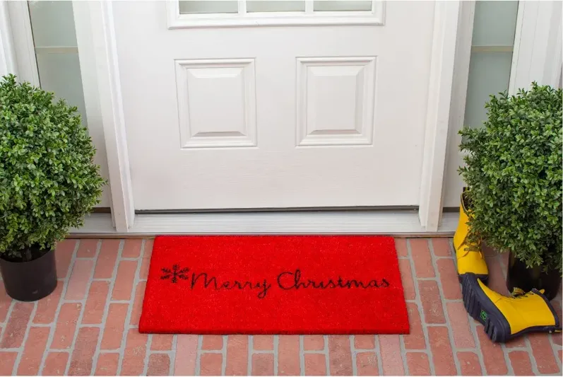 Red Merry Christmas Doormat