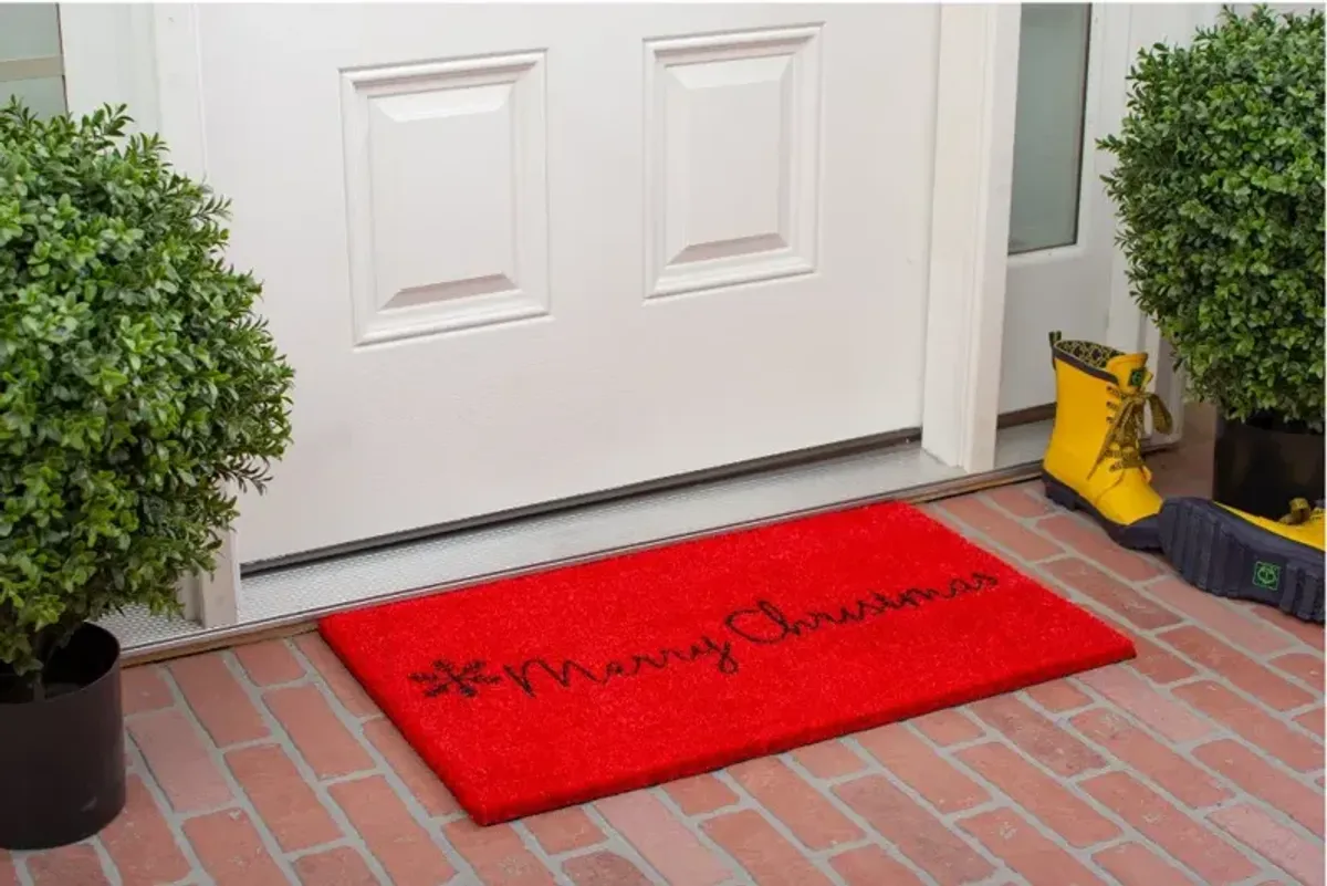 Red Merry Christmas Doormat