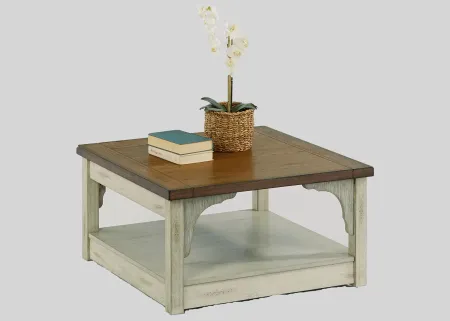 Wellington Place Oak and Antique White Square Coffee Table