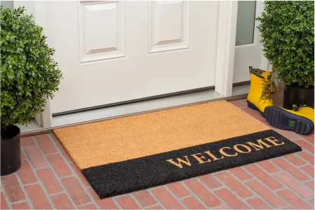 Welcome Black Stripe Doormat