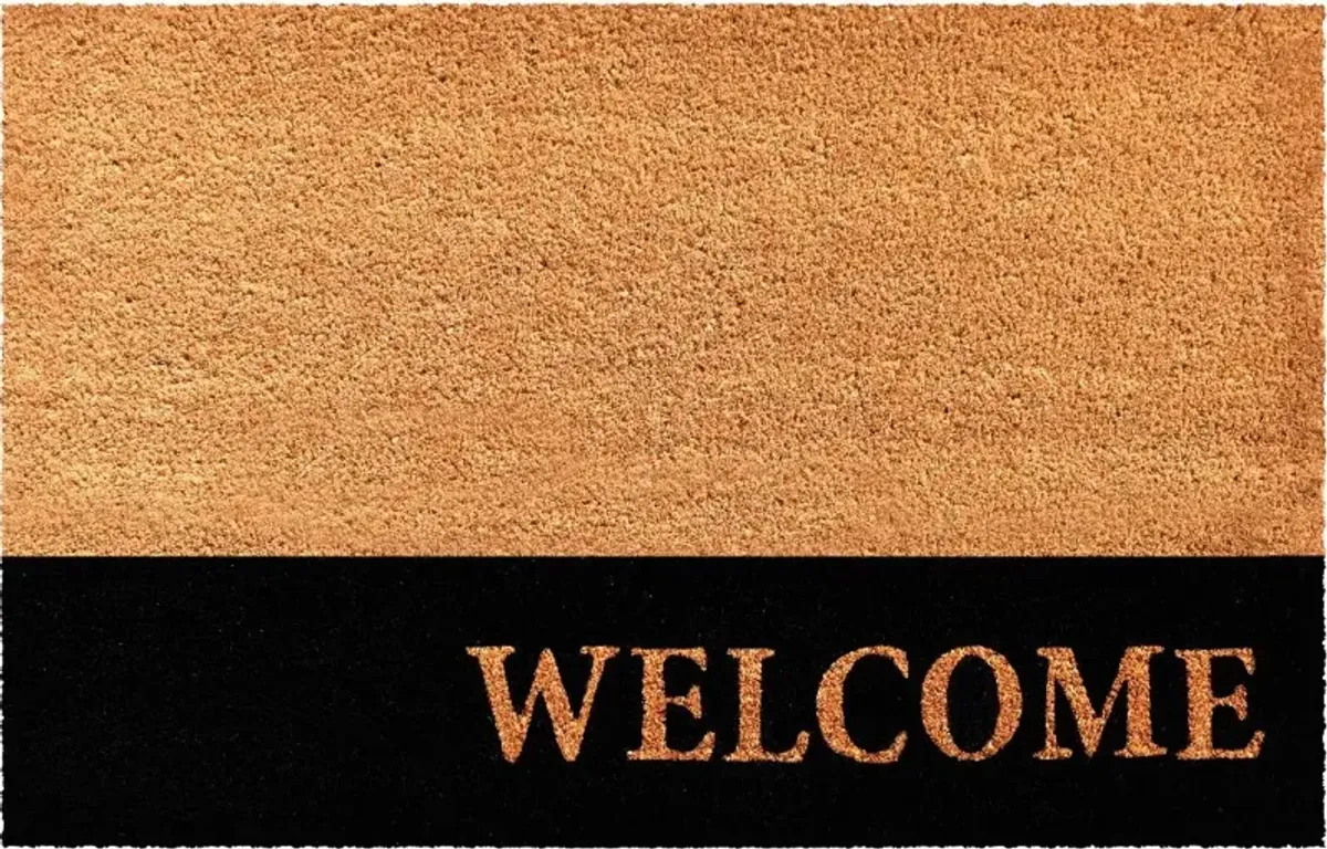 Welcome Black Stripe Doormat