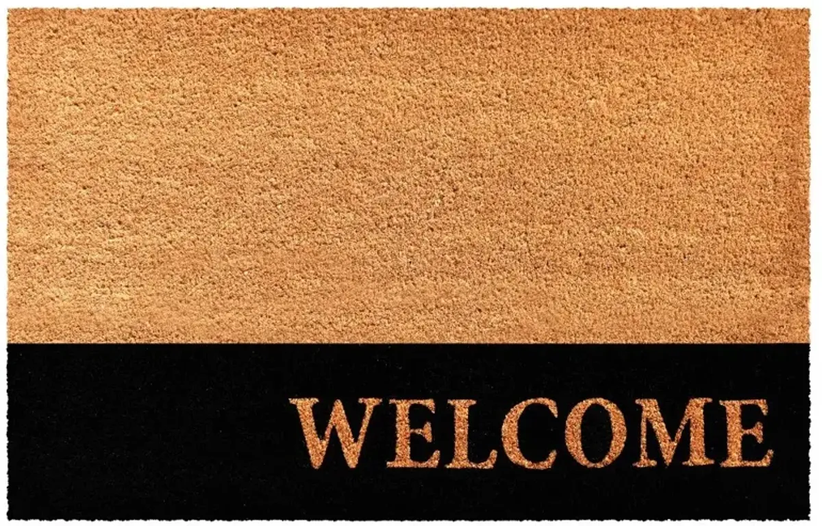 Welcome Black Stripe Doormat